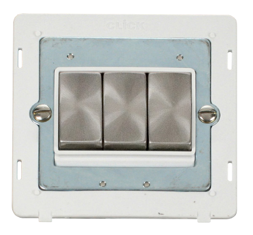 Scolmore SINBSPW-SMART3 - 1G Insert 3 Apertures Supplied With 3 x 10AX 2 Way Ingot Retractive Switch Modules - White Definity Scolmore - Sparks Warehouse