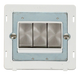 Scolmore SINBSPW-SMART3 - 1G Insert 3 Apertures Supplied With 3 x 10AX 2 Way Ingot Retractive Switch Modules - White Definity Scolmore - Sparks Warehouse