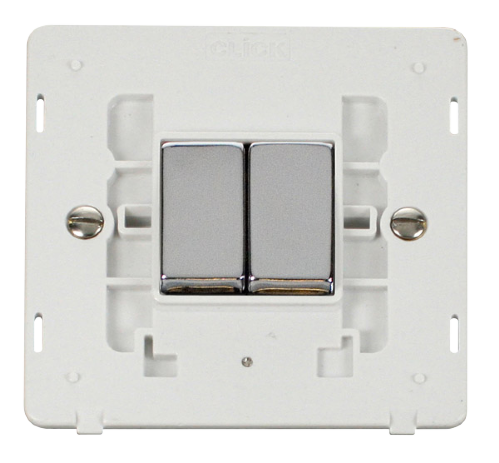 Scolmore SINCHPW-SMART2 - 1G Insert 2 Apertures Supplied With 2 x 10AX 2 Way Ingot Retractive Switch Modules - White Definity Scolmore - Sparks Warehouse