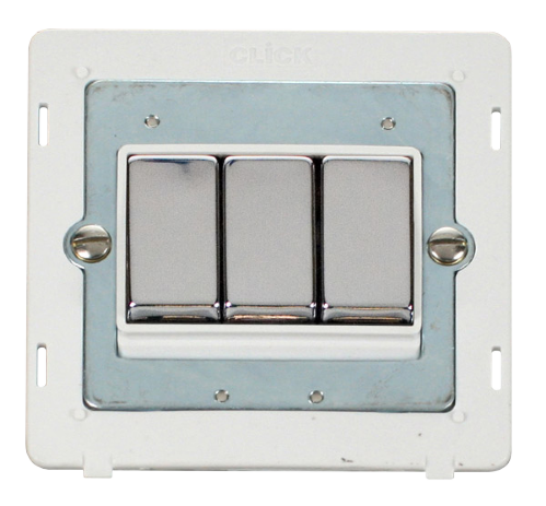Scolmore SINCHPW-SMART3 - 1G Insert 3 Apertures Supplied With 3 x 10AX 2 Way Ingot Retractive Switch Modules - White Definity Scolmore - Sparks Warehouse