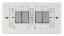 Scolmore SINCHPW-SMART4 - 2G Insert 2 x 2 Apertures Supplied With 4 x 10AX 2 Way Ingot Retractive Switch Modules - White Definity Scolmore - Sparks Warehouse