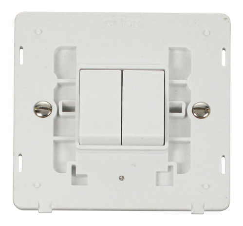 Scolmore SINPW-SMART2 - 1G Insert 2 Apertures Supplied With 2 x 10AX 2 Way Retractive Switch Modules - White Definity Scolmore - Sparks Warehouse