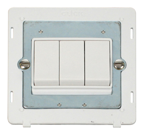 Scolmore SINPW-SMART3 - 1G Insert 3 Apertures Supplied With 3 x 10AX 2 Way Retractive Switch Modules - White Definity Scolmore - Sparks Warehouse