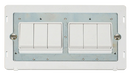 Scolmore SINPW-SMART6 - 2G Insert 2 x 3 Apertures Supplied With 6 x 10AX 2 Way Retractive Switch Modules - White Definity Scolmore - Sparks Warehouse