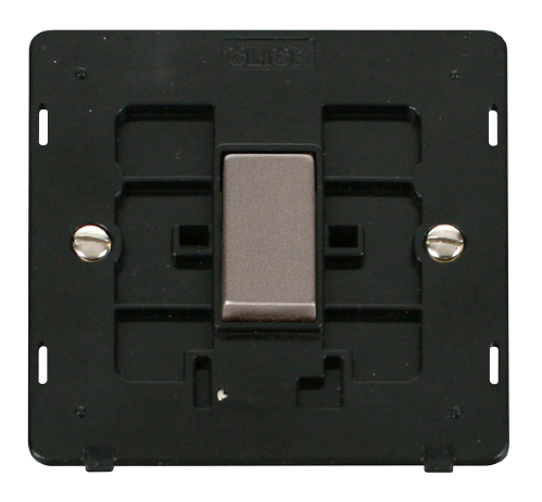 Scolmore SINSSBK-SMART1 - 1G Insert 1 Aperture Supplied With 1 x 10AX 2 Way Ingot Retractive Switch Module - Black Definity Scolmore - Sparks Warehouse