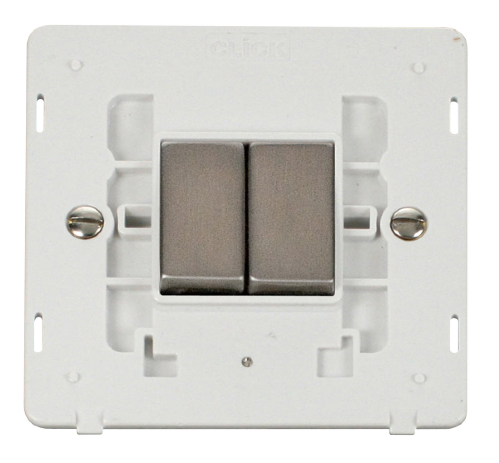 Scolmore SINSSPW-SMART2 - 1G Insert 2 Apertures Supplied With 2 x 10AX 2 Way Ingot Retractive Switch Modules - White Definity Scolmore - Sparks Warehouse