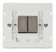 Scolmore SINSSPW-SMART2 - 1G Insert 2 Apertures Supplied With 2 x 10AX 2 Way Ingot Retractive Switch Modules - White Definity Scolmore - Sparks Warehouse