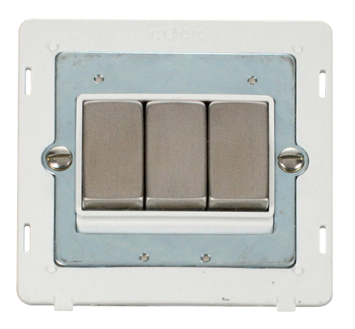Scolmore SINSSPW-SMART3 - 1G Insert 3 Apertures Supplied With 3 x 10AX 2 Way Ingot Retractive Switch Modules - White Definity Scolmore - Sparks Warehouse