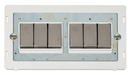 Scolmore SINSSPW-SMART6 - 2G Insert 2 x 3 Apertures Supplied With 6 x 10AX 2 Way Ingot Retractive Switch Modules - White Definity Scolmore - Sparks Warehouse