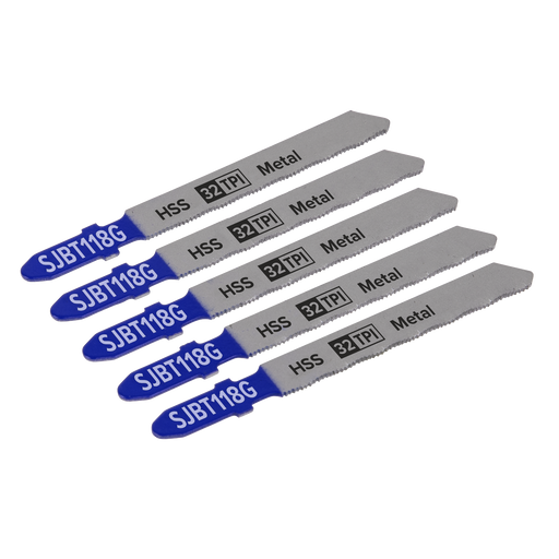 Sealey SJBT118G - Jigsaw Blade Metal 75mm 32tpi - Pack of 5 Consumables Sealey - Sparks Warehouse