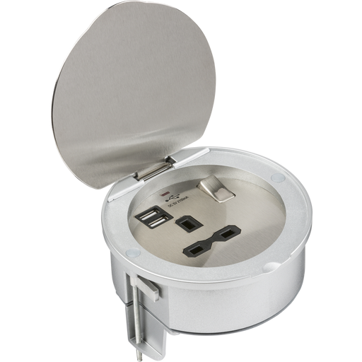 Knightsbridge SKR003A 13A 1G Recessed Socket With USB Charger PORTS KB Knightsbridge - Sparks Warehouse