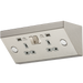 Knightsbridge SKR009A 13A 2G Mounting Switched Socket with Dual USB Charger (2.4A) - Stainless Steel with grey insert ML Knightsbridge - Sparks Warehouse