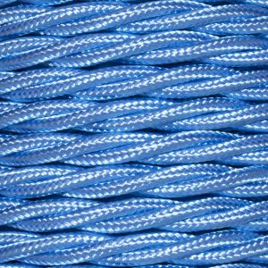 1.5mm Core Decorative Braided Fabric Flex  - 1 Metre Length  - SKY BLUE TWIST