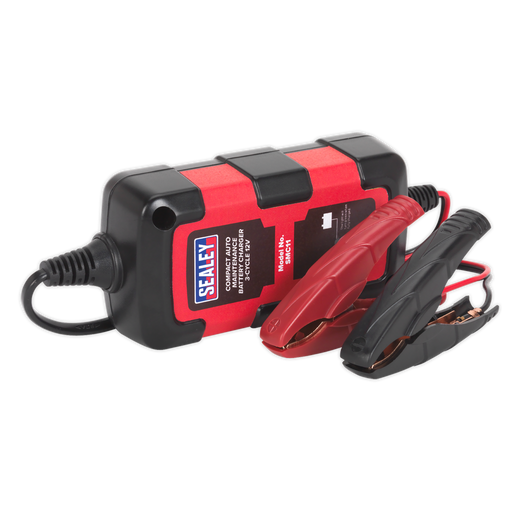 Sealey - SMC11 Battery Charger Compact Auto Maintenance 0.8A - 3-Cycle 12V Garage & Workshop Sealey - Sparks Warehouse