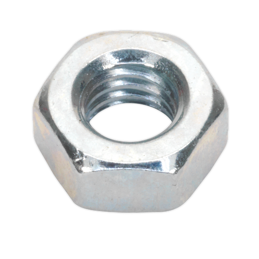 Sealey - SN6 Steel Nut M6 Zinc DIN 934 Pack of 100 Consumables Sealey - Sparks Warehouse