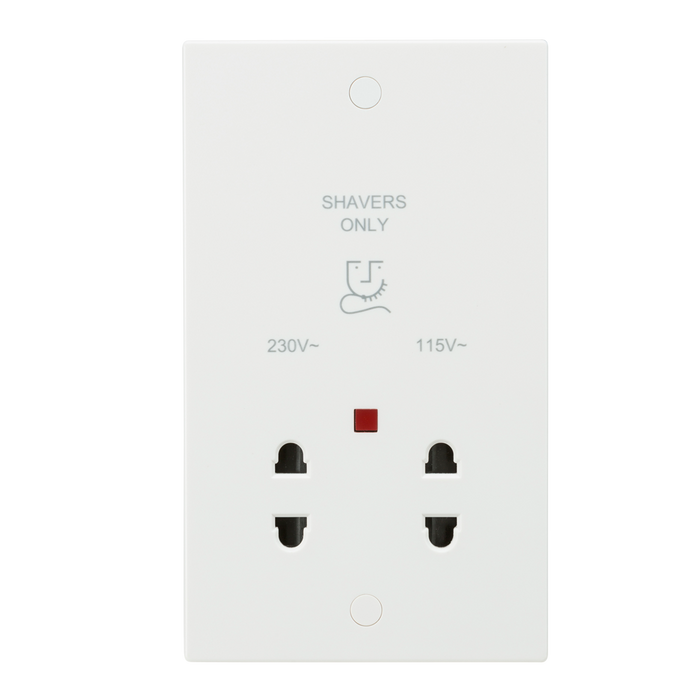 Knightsbridge SN8900N 115/230V Dual Voltage Shaver Socket with Neon ML Knightsbridge - Sparks Warehouse