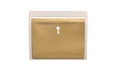 Scolmore SP620WHSB - Hotel Key Card Switch Cover Plate - White - Satin Brass New Media Scolmore - Sparks Warehouse