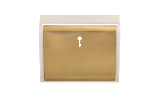 Scolmore SP620WHSB - Hotel Key Card Switch Cover Plate - White - Satin Brass New Media Scolmore - Sparks Warehouse