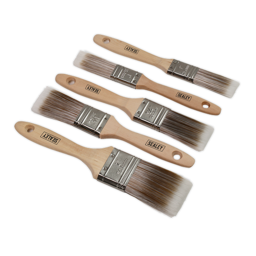 Sealey - SPBS5W Wooden Handle Paint Brush Set 5pc Consumables Sealey - Sparks Warehouse