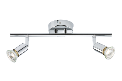 Knightsbridge NSPGU2C 230V GU10 2 x 50W Chrome Twin Adjustable Spotlight Bar ML Knightsbridge - Sparks Warehouse