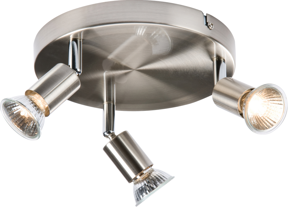 Knightsbridge NSPGU3BC Triple Chrome Spot Light on a Circular Plate KB Knightsbridge - Sparks Warehouse