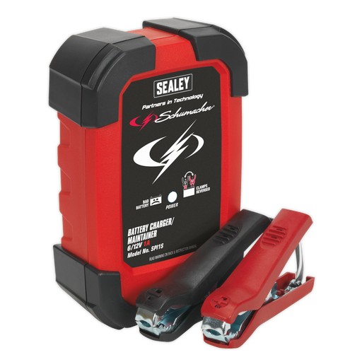 Sealey - SPI1S Schumacher Intelligent Speed Charge Battery Charger 1Amp 6/12V Garage & Workshop Sealey - Sparks Warehouse