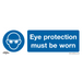 Sealey - SS11P10 Eye Protection Must Be Worn - Mandatory Safety Sign - Rigid Plastic - Pack of 10 Safety Products Sealey - Sparks Warehouse