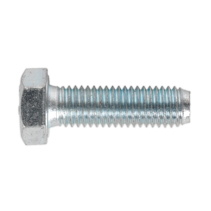 Sealey - SS1240 HT Setscrew M12 x 40mm 8.8 Zinc DIN 933 Pack of 25 Consumables Sealey - Sparks Warehouse