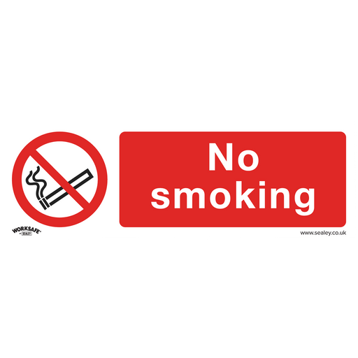 Sealey - SS13V10 No Smoking - Prohibition Safety Sign - Self-Adhesive Vinyl - Pack of 10 Safety Products Sealey - Sparks Warehouse
