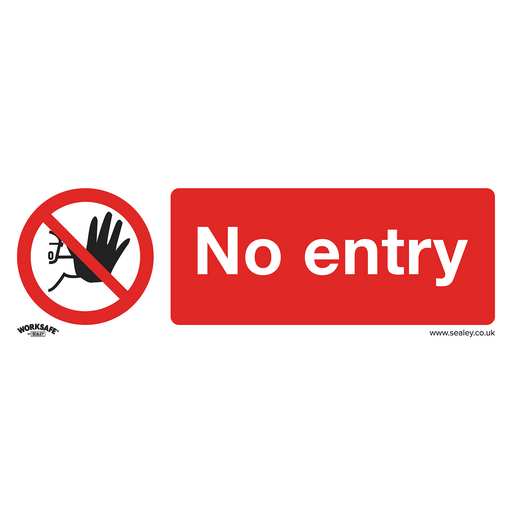 Sealey - SS14V1 No Entry - Prohibition Safety Sign - Self-Adhesive Vinyl Safety Products Sealey - Sparks Warehouse