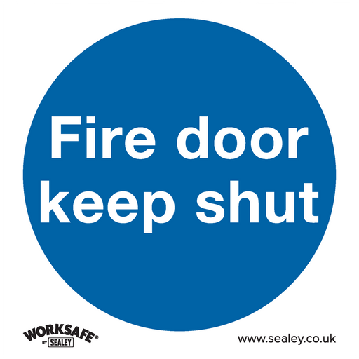 Sealey - SS1V1 Fire Door Keep Shut - Mandatory Safety Sign - Self-Adhesive Vinyl Safety Products Sealey - Sparks Warehouse