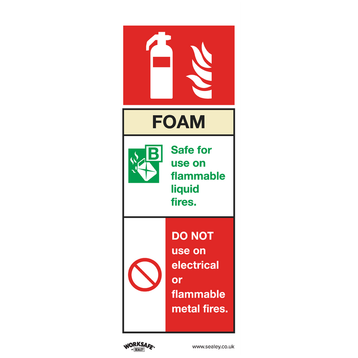 Sealey - SS30V1 Foam Fire Extinguisher - Safe Conditions Safety Sign - Self-Adhesive Vinyl Safety Products Sealey - Sparks Warehouse