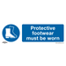Sealey - SS7V1 Protective Footwear Must Be Worn - Mandatory Safety Sign - Self-Adhesive Vinyl Safety Products Sealey - Sparks Warehouse
