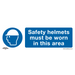 Sealey - SS8V1 Safety Helmets Must Be Worn In This Area - Mandatory Safety Sign - Self-Adhesive Vinyl Safety Products Sealey - Sparks Warehouse