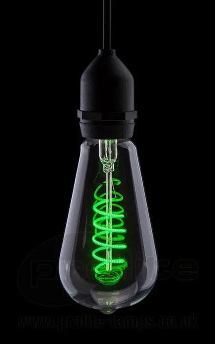 Funky Filament ST64 LED 240v 4w Ba222d/BC Green Dimmable - ProLite
