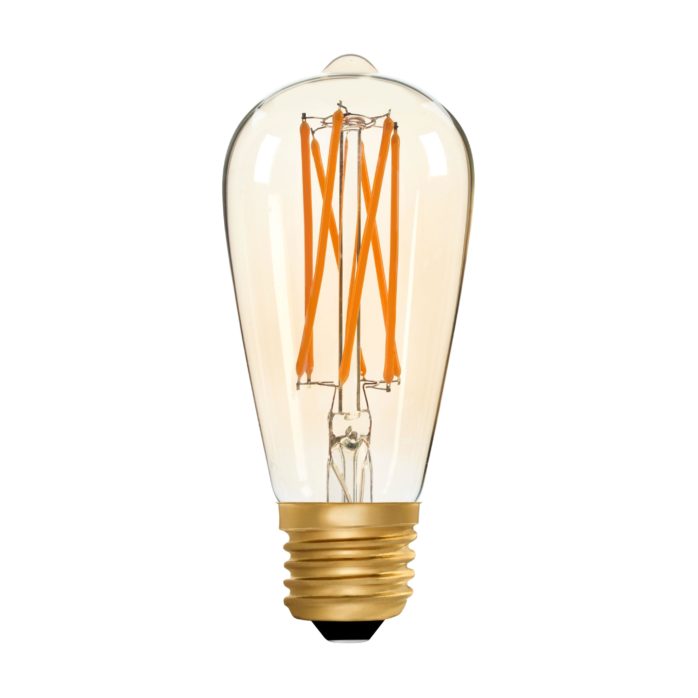 Zico ZIKD044/6W22E27A - Squirrel Cage ST64 Amber 6w E27 2000k LED Filament Squirrel Cage Zico - The Lamp Company
