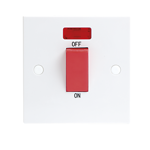 Knightsbridge ST8331N 45A DP Switch Single Plate W/Neon KB Knightsbridge - Sparks Warehouse