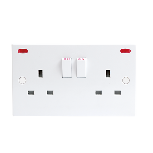 Knightsbridge ST9000N 13A 2G Switched Socket W/Neon KB Knightsbridge - Sparks Warehouse