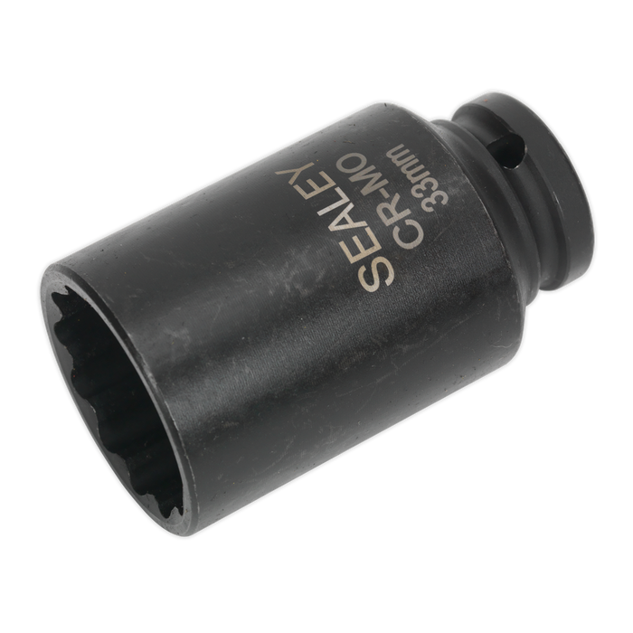 Sealey - SX0041 Impact Socket 33mm Bi-Hex Deep 1/2"Sq Drive Hand Tools Sealey - Sparks Warehouse