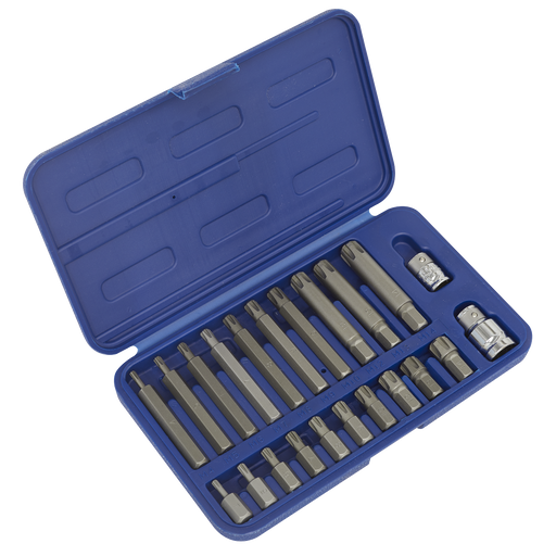 Sealey - SX105 Ribe Bit Set 22pc 3/8" & 1/2"Sq Drive Hand Tools Sealey - Sparks Warehouse