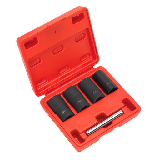 Sealey - SX201 Locking Wheel Nut Removal Set 5pc 1/2"Sq Drive Vehicle Service Tools Sealey - Sparks Warehouse