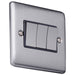 Caradok 3 gang 2 way plate switch Brushed Chrome, Metal Switch, Grey Insert Caradok - The Curve - Brushed Steel Caradok - Sparks Warehouse