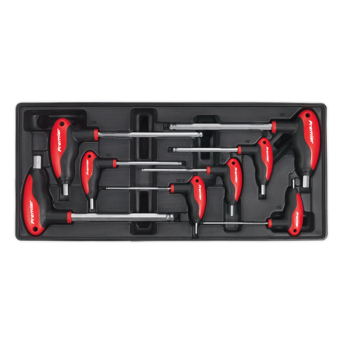 Sealey - TBT06 Tool Tray with T-Handle Ball-End Hex Key Set 8pc Hand Tools Sealey - Sparks Warehouse