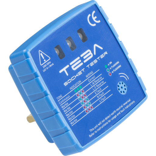 Knightsbridge TE3 BS 1363 Socket tester With audible tone Light Switches Knightsbridge - Sparks Warehouse