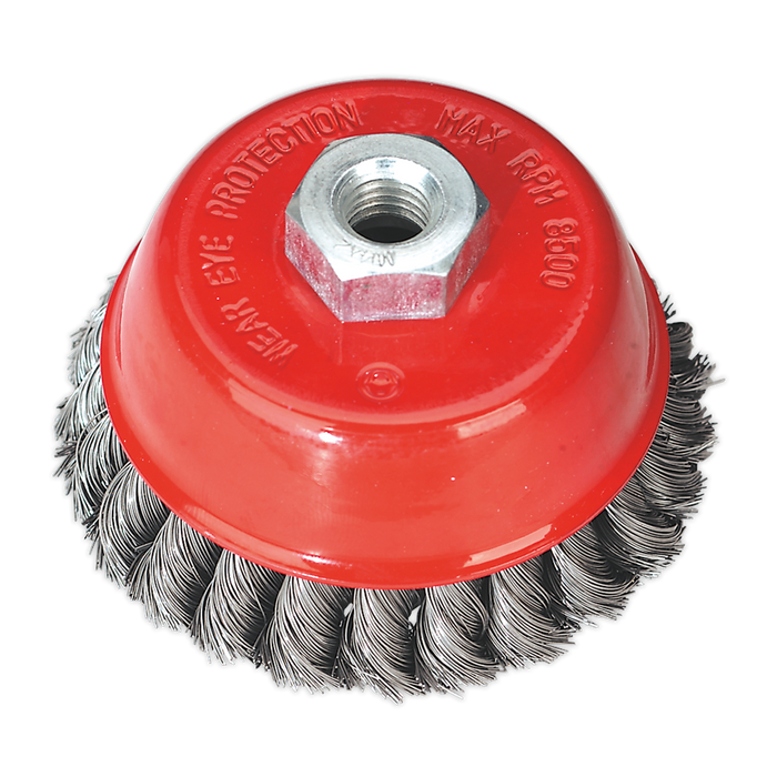 Sealey - TKCB100 Twist Knot Wire Cup Brush Ø100mm M14 x 2mm Consumables Sealey - Sparks Warehouse
