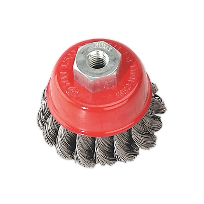 Sealey - TKCB65 Twist Knot Wire Cup Brush Ø65mm M10 x 1.5mm Consumables Sealey - Sparks Warehouse