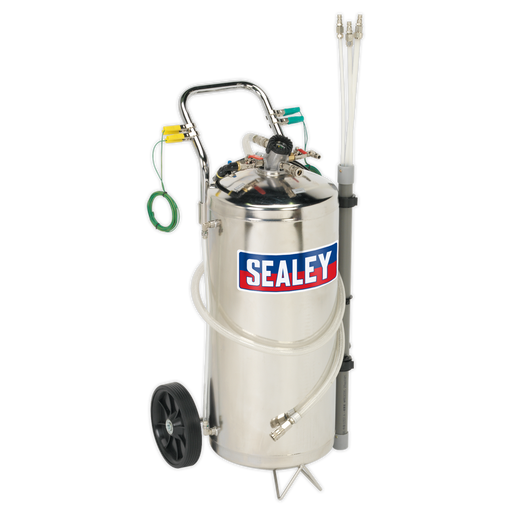 Sealey - TP200S Air Operated Fuel Drainer 40L Stainless Steel Vehicle Service Tools Sealey - Sparks Warehouse