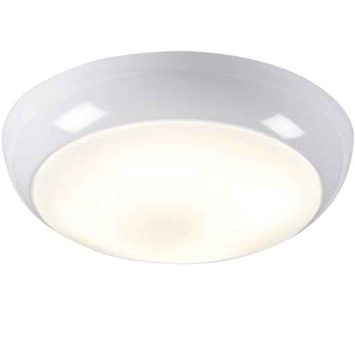 Knightsbridge TPB28MSEMHF IP44 28W POLO OPAL DIFFUSER & White BASE - HF c/w Sensor - Emergency KB Knightsbridge - Sparks Warehouse