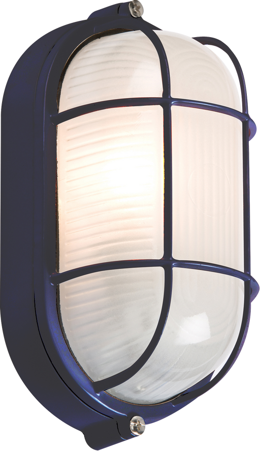 Knightsbridge TPOV60B IP54 OVAL Bulkhead - Black c/w WIRE GUARD & GLASS DIFFUSER Outdoor Wall Lights Knightsbridge - Sparks Warehouse