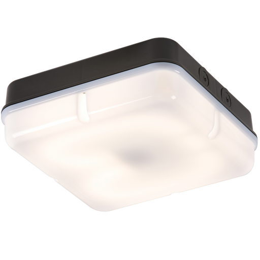 Knightsbridge TPS28BOEMHF IP65 28W SQUARE Bulkhead Opal - Black BASE - HF Emergency Bulkhead Knightsbridge - Sparks Warehouse